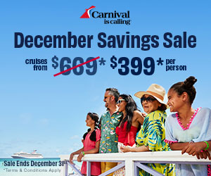 Carnival December FUN - Special cruise offer
